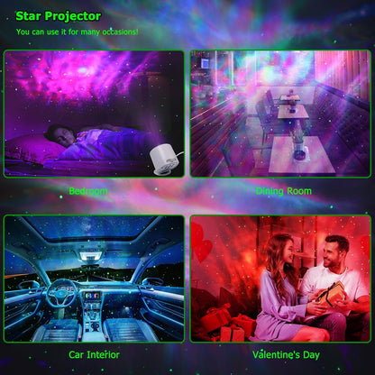Star Projector with Timer and Soft Aurora Effects – Child-Friendly Night Light for Nurseries, Playrooms, and Bedrooms, No Flame Needed