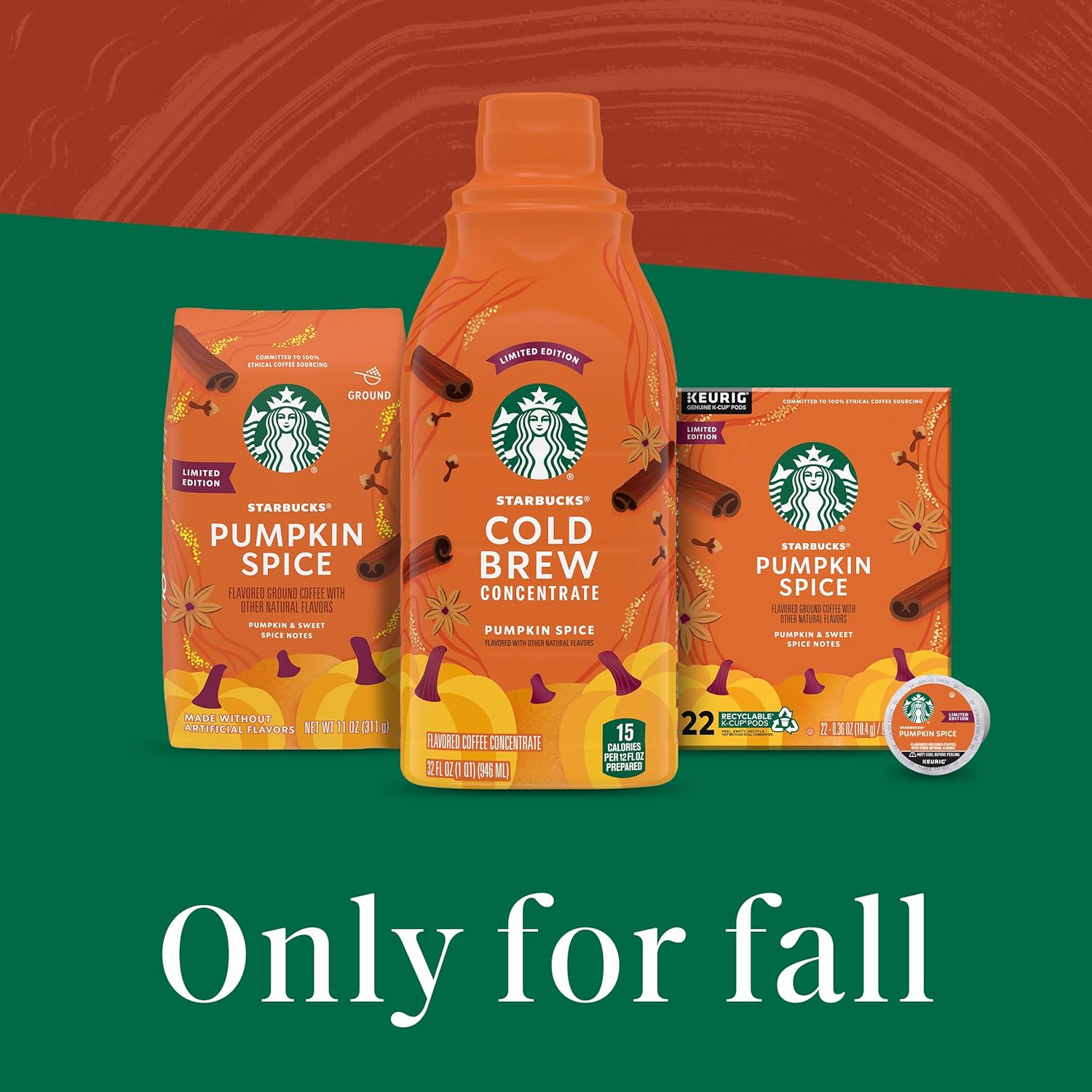 Starbucks Cold Brew Pumpkin Spice Concentrate – Elegant Seasonal Gift for Mom, 32 oz Limited Edition Fall Release