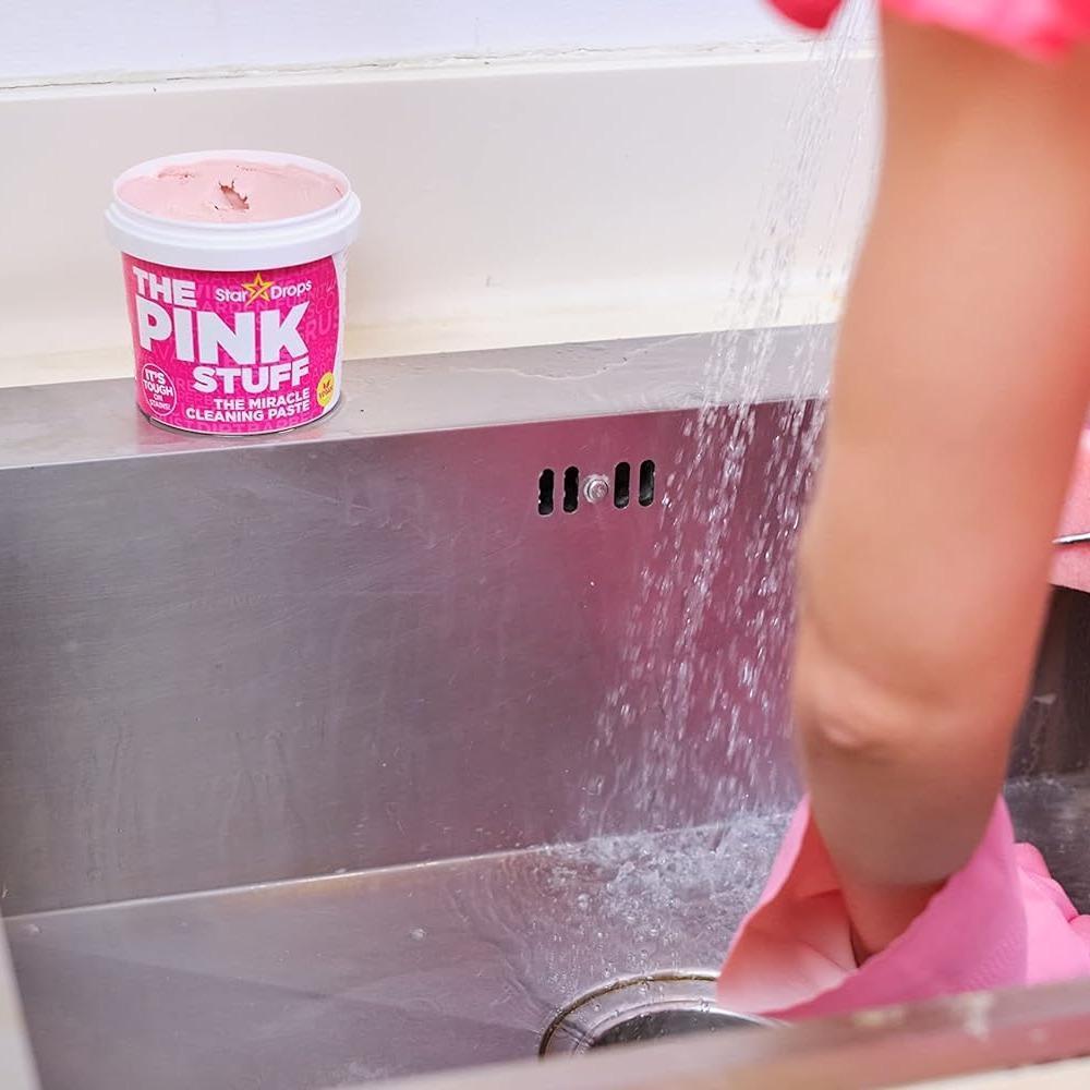 Stardrops The Pink Stuff Concentrated Paste Duo – Family Bathroom Cleaner for Toothpaste Splatter and Sticky Handprints on Tiles
