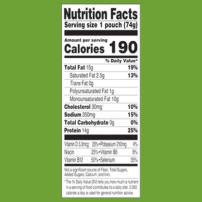 StarKist E.V.O.O. Yellowfin Tuna Pouch – Backpack-Friendly Backpacking Meal Replacement, 2.6 oz