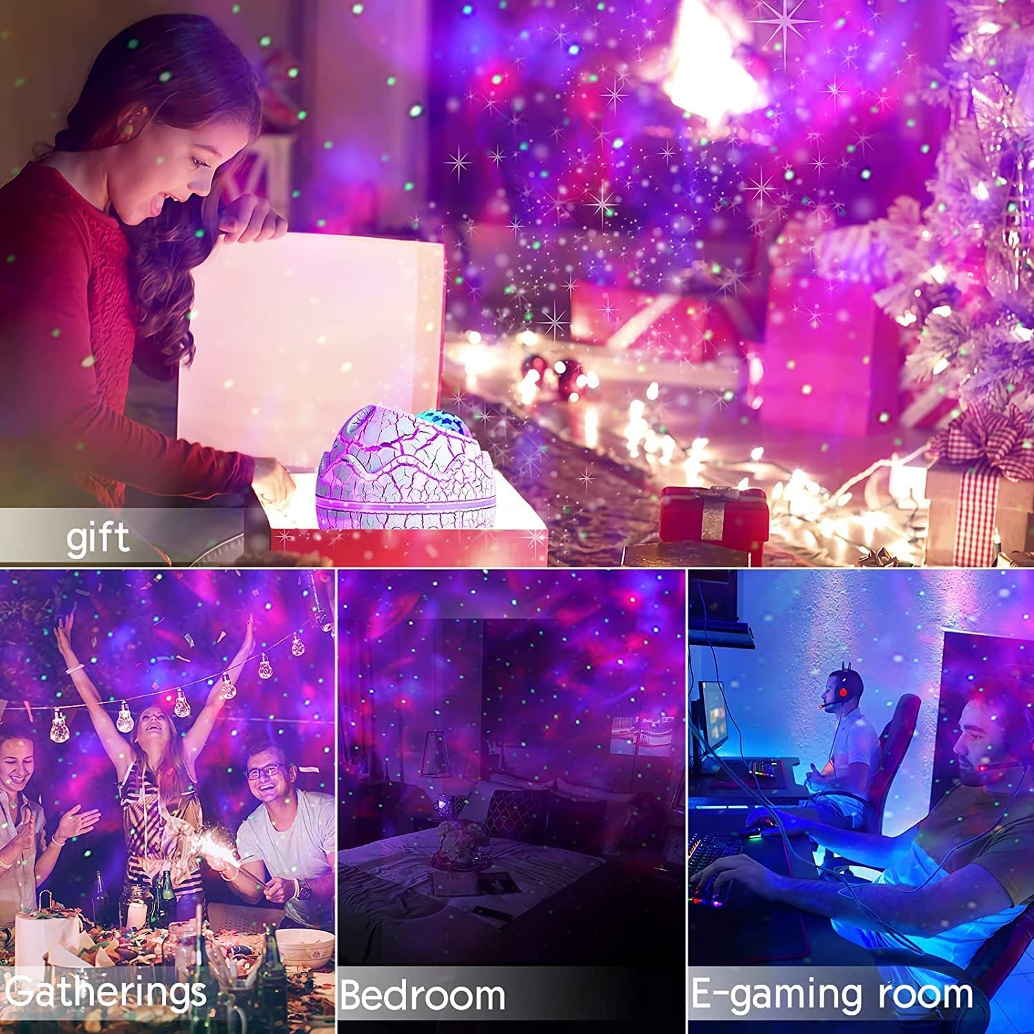 Starlux Dinosaur Egg Star Projector – Romantic Valentine's Day Gift for Couples, Galaxy Bedroom Decor