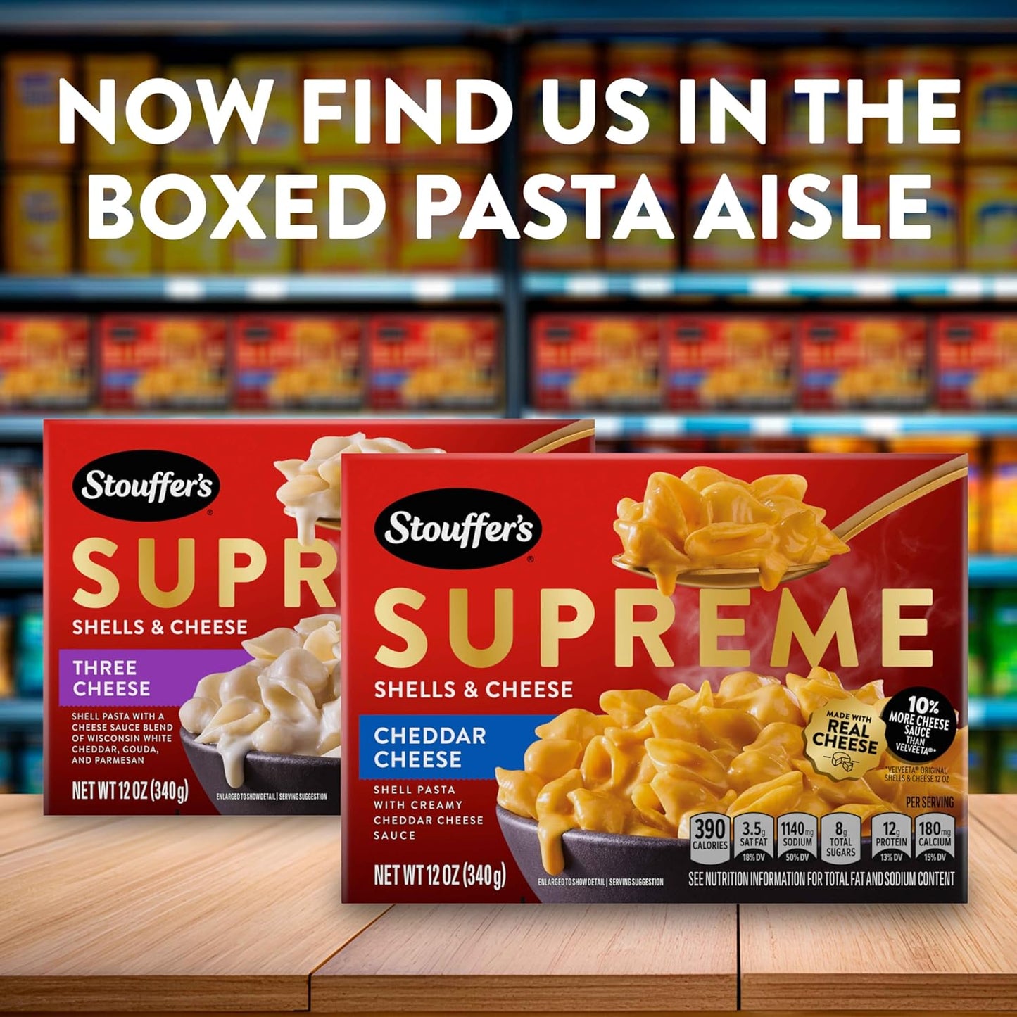 Stouffer's Supreme Shells and Cheese – Kid-Friendly Weeknight Dinner with Real Cheddar, 12 oz Boxed Pasta Kit