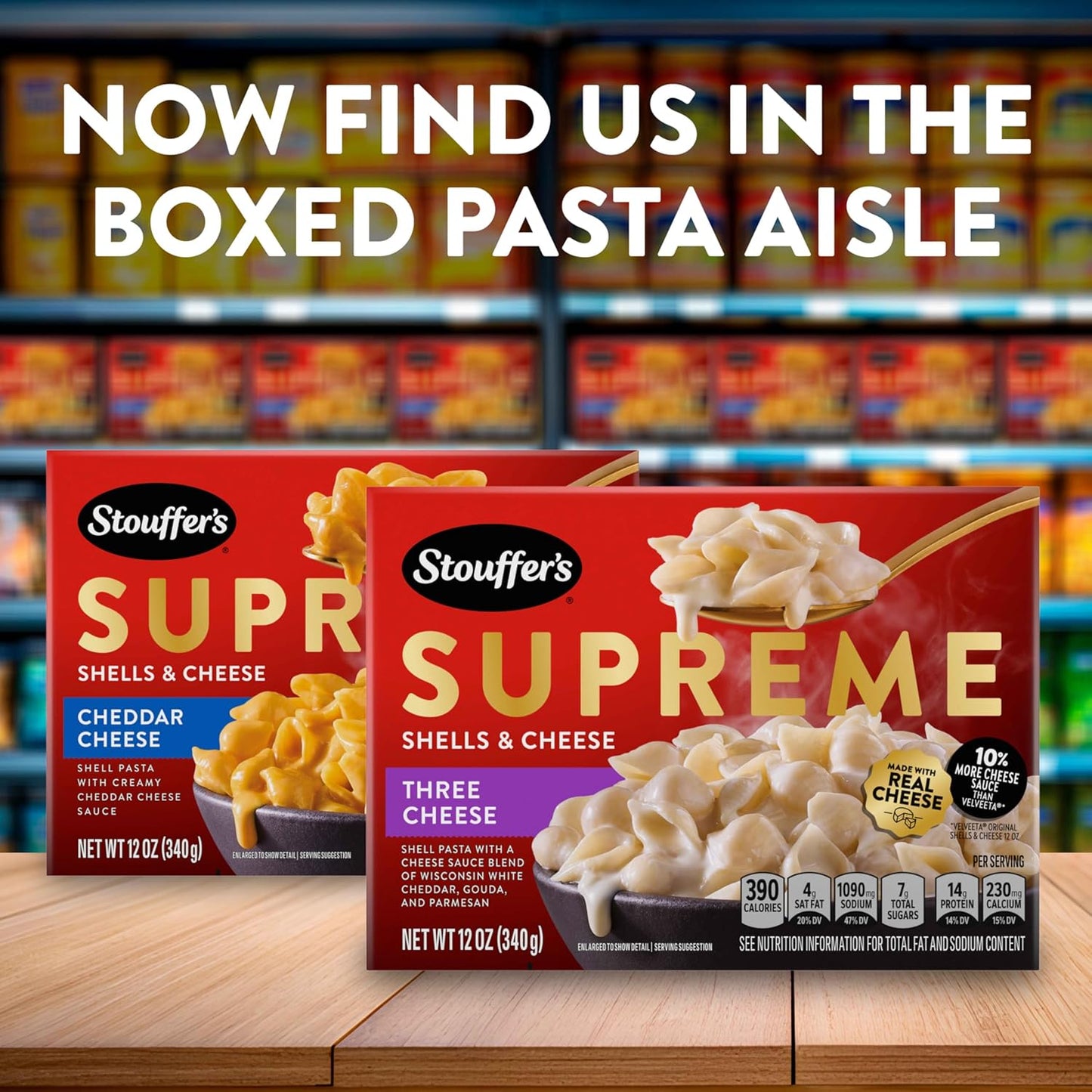Stouffer's Supreme Shells Three Cheese Stovetop Mac – Protein and Calcium Rich Comfort Meal for Mindful Eating