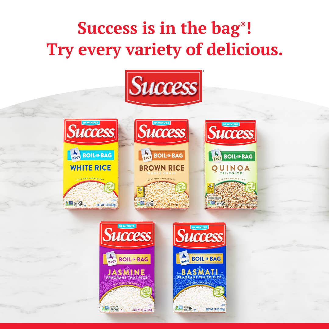 Success Boil-in-Bag Rice, Fast Office Breakroom Side for Work-from-Home Meal Prep, No Draining or Pot Needed