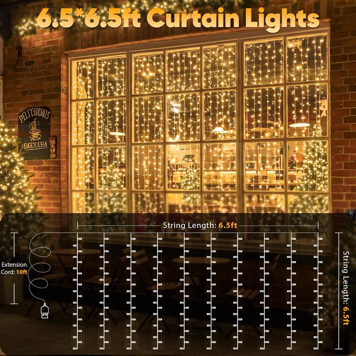 suddus Hanging String Lights for Cozy Home Atmosphere – Transparent Wire 200 LED Curtain for Reading Nooks and Wall Accents