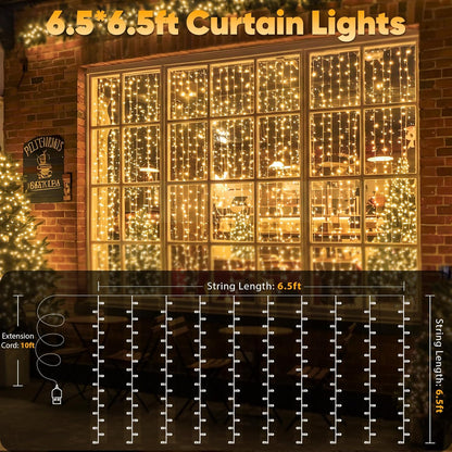 suddus Hanging String Lights for Cozy Home Atmosphere – Transparent Wire 200 LED Curtain for Reading Nooks and Wall Accents
