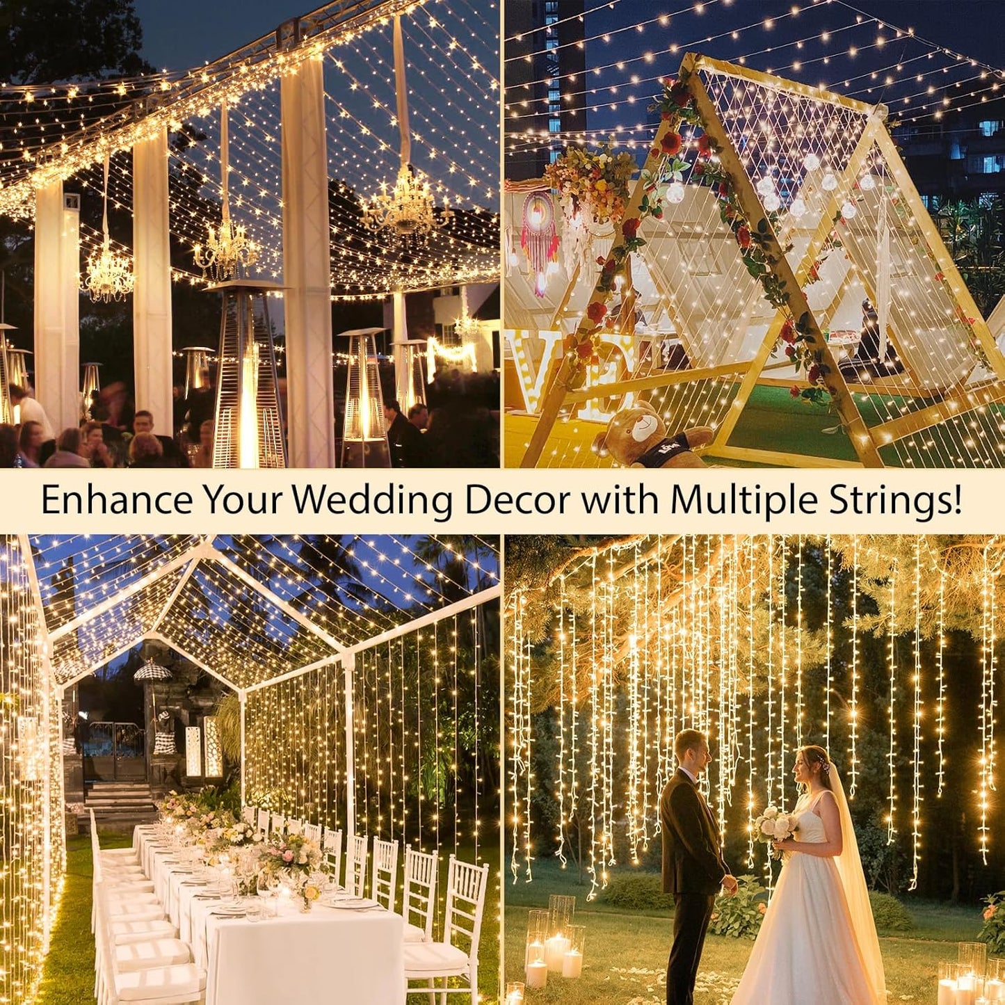 suddus Indoor String Lights – Minimalist Home Mood Lighting with 4-Level Dimmer and Memory Function, 33ft 100 LED Warm White
