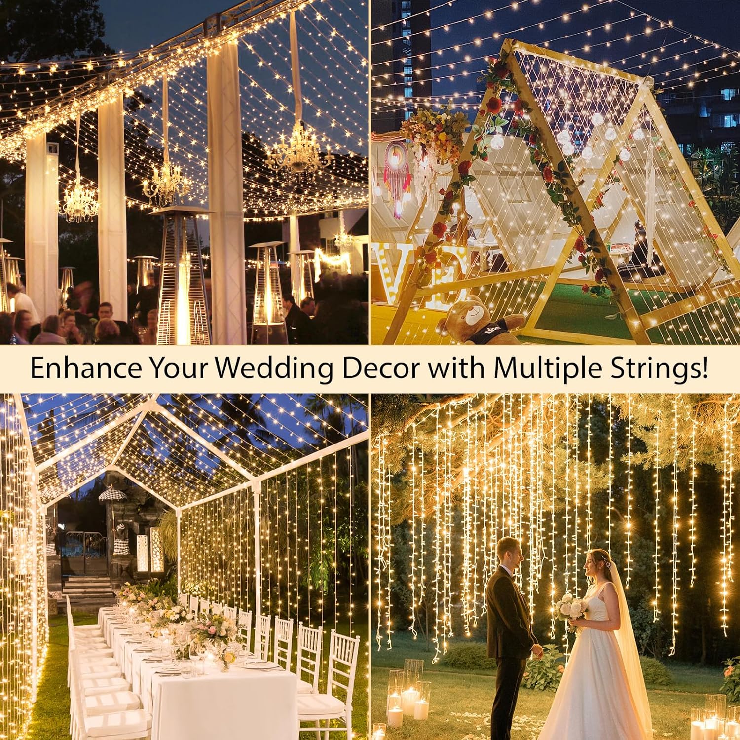 suddus Indoor String Lights – Minimalist Home Mood Lighting with 4-Level Dimmer and Memory Function, 33ft 100 LED Warm White
