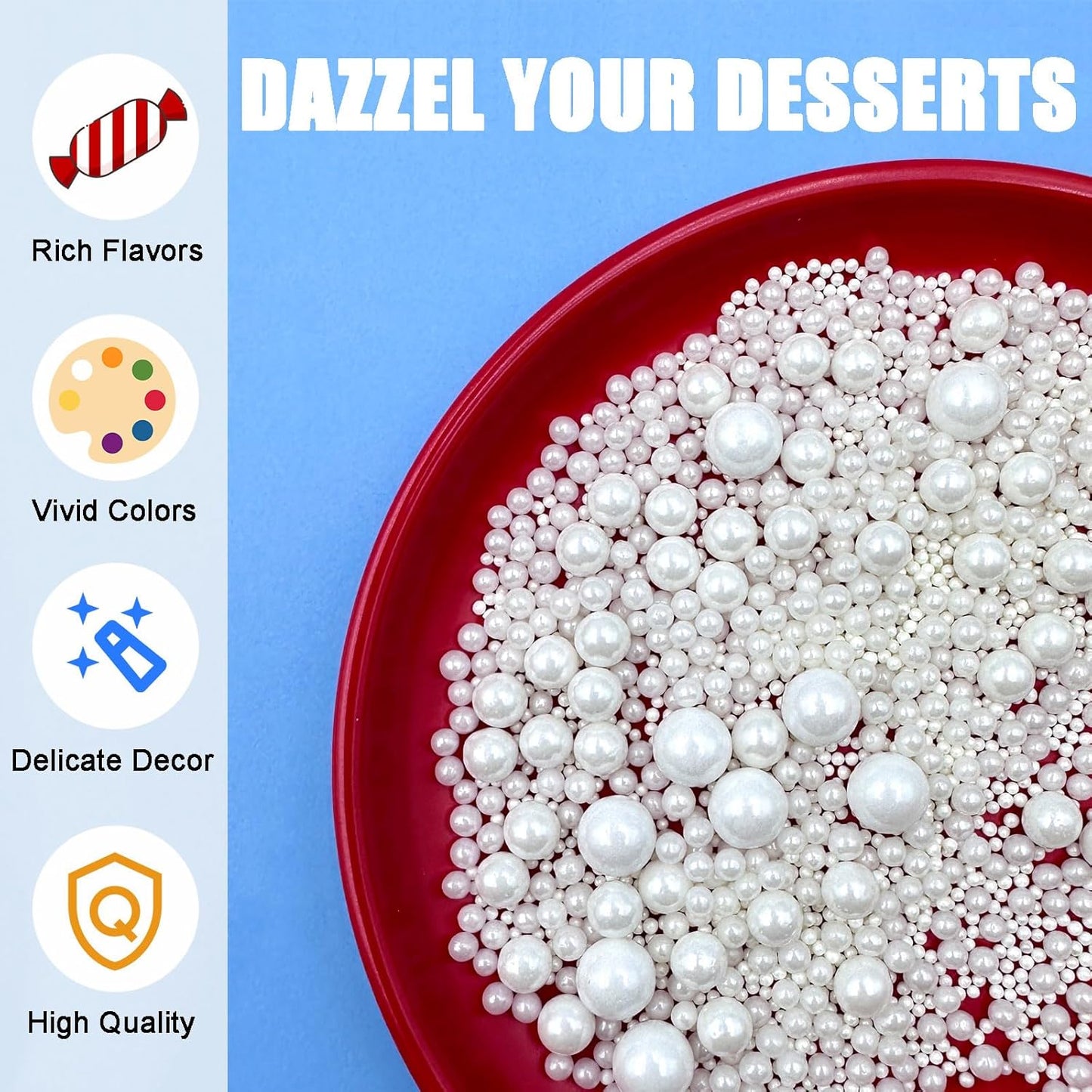 SUGAR BAY Artisan Pearl Sprinkle Collection – Crafted Elegant Topping for Five-Star Dessert Tables and Fine Pastry Work
