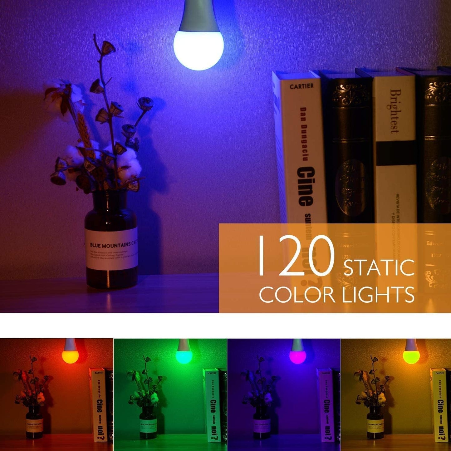 SUNNEST Smart Mood Light Bulb – Hallway and Dining Room Accent Lighting, 120 Color RGBW with IR Remote and Memory