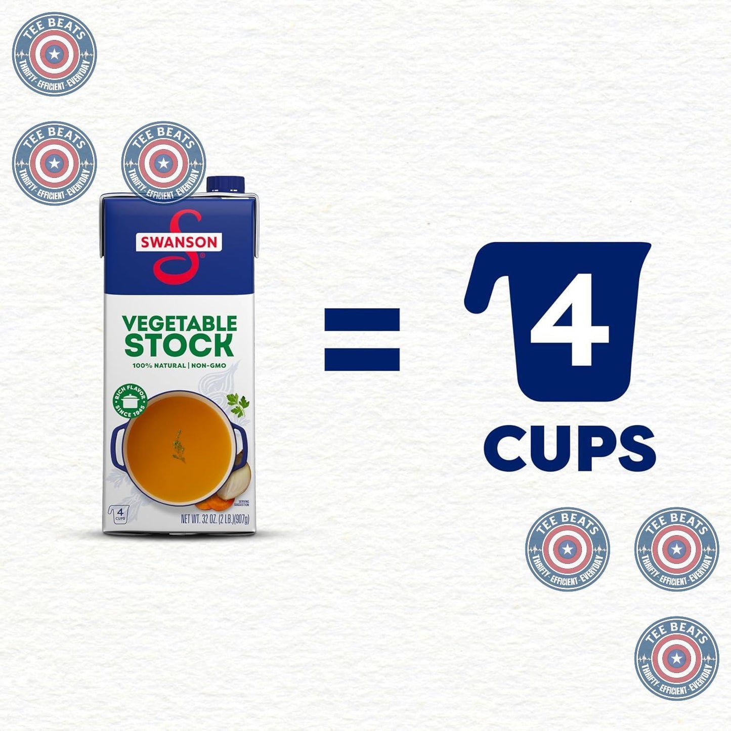 Swanson Vegetable Stock Box – Neutral-Toned Pantry Essential for Effortless Weeknight Cooking