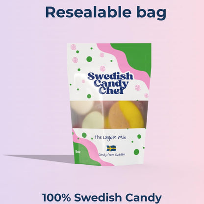 Swedish Candy Chef Lagom Mix - Lunchbox Surprise Candy for Children, Assorted Swedish Gummies and Foamies 5oz