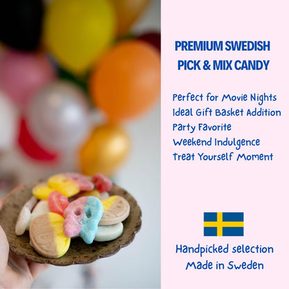 Swedish Candy Chef Lagom Mix - Lunchbox Surprise Candy for Children, Assorted Swedish Gummies and Foamies 5oz