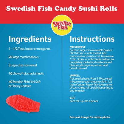 Swedish Fish Mini Chewy Treats – Last-Minute Easter, Valentine, or Get-Well Gift Basket Filler for Hard-to-Buy-for People, 24 Count