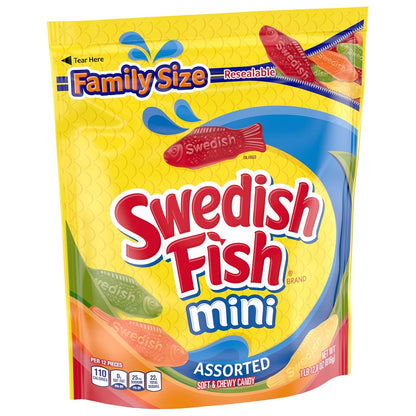 Swedish Fish Mini Chewy Treats – Last-Minute Easter, Valentine, or Get-Well Gift Basket Filler for Hard-to-Buy-for People, 24 Count