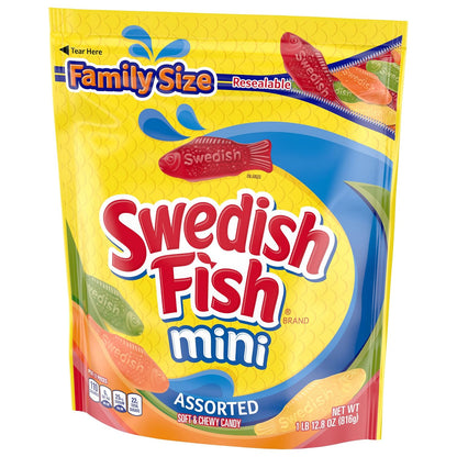 Swedish Fish Mini Chewy Treats – Last-Minute Easter, Valentine, or Get-Well Gift Basket Filler for Hard-to-Buy-for People, 24 Count
