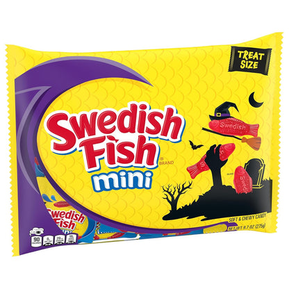SWEDISH FISH Mini Fish Candy, 22 Pre-Wrapped Halloween Bags for Trick-or-Treat Gifting