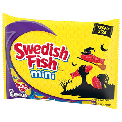 SWEDISH FISH Mini Fish Candy, 22 Pre-Wrapped Halloween Bags for Trick-or-Treat Gifting