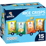 Quaker Rice Crisps 4-Flavor Variety Pack - Thoughtful Hostess Gift and Housewarming Snack Basket Addition for Coworkers and Friends, 15 Count