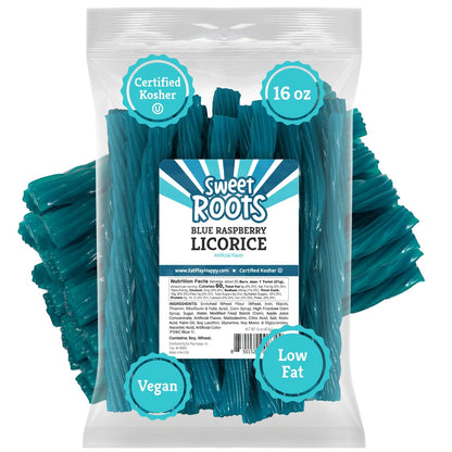Sweet Roots Blue Raspberry Licorice Twists – 1 Lb Gourmet Candy Gift Bag for Mom, Women, and Nostalgic Candy Lovers