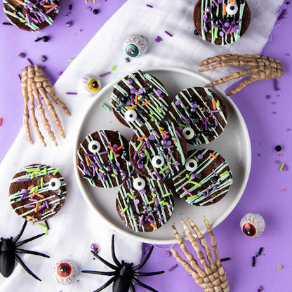 Sweets Indeed Halloween Eyeball Tacklebox – Vibrant Candy Eye Toppers for a Cozy Halloween Kitchen Vignette