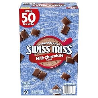 Swiss Miss Milk Chocolate Hot Cocoa – Cozy Winter Care Package Gift for Elderly Parents, Teachers, and Hostesses, 50 Packets