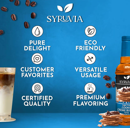 Syruvia Sugar Free Syrup – Wellness-Friendly Coffee Flavoring for Low-Carb Lifestyle, 25.4 fl oz With Pump