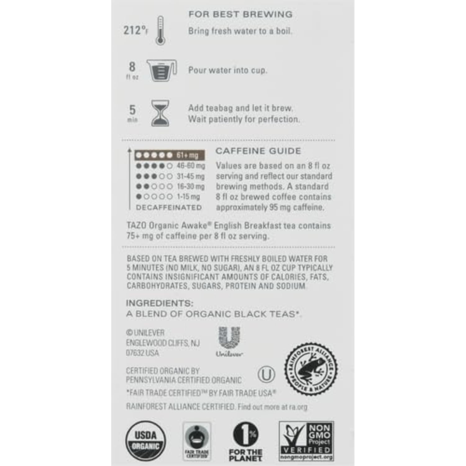 Tazo Organic Awake English Breakfast Black Tea – Clean Label Black Tea for Intentional Kitchens