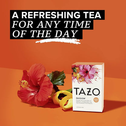 TAZO Passion Herbal Tea – Citrus Hibiscus Cooler for Poolside Lounging and Sun-soaked Lunches
