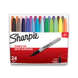 Sharpie Fine Point Permanent Markers 12 Pack Multicolor - Water Resistant Fade Resistant Safe Ink for Family Craft Areas