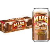 Mug Root Beer Mini Soda Cans 7.5 oz, Pre-Portioned Caffeine-Free Beverage 10 Pack for Road Trips and Picnic Baskets