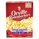 Orville Redenbacher's Movie Theater Butter Popcorn – Real Butter Wholesome Snack for Wind-Down Evenings at Home, 6-Count