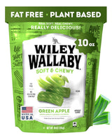Wiley Wallaby Vegan Licorice Twists – Durable Green Apple Soft Candy for Travel, Beach Days & Outdoor Adventures