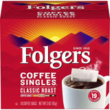 Folgers Coffee Singles – Compact 19-Count Box That Replaces Bulky Coffee Makers in Small Spaces