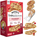 Nonni's Cranberry Thin Addictives – Twice-Baked Crunchy Cookie That Stays Fresh Through Long Meetings