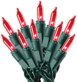 Holiday Pride 100 Red Mini Lights - Whimsical Christmas Tree Decor for Living Room, Green Wire Indoor String Lights