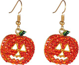 iWenSheng Halloween Pumpkin Earrings Red - Weather-Friendly Costume Jewelry for Outdoor Masquerade Events and Fall Parades
