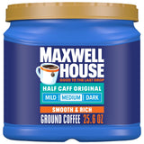 Maxwell House Half Caffeine Medium Roast – Balanced Daily Coffee for Adults Moderating Their Caffeine Intake