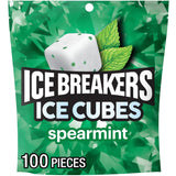 ICE BREAKERS Sugar Free Spearmint Gum Cubes 100-Piece Pouch – Long-Lasting Breath Freshener for Working Professionals On the Go