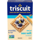Triscuit Hint of Sea Salt Whole Grain Crackers – Family Pantry Staple for Packing Lunches on Busy Mornings