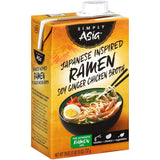 Simply Asia Japanese Inspired Ramen Soy Ginger Chicken Broth, 26 fl oz – Light Ginger Broth for Restorative Lunches at Home