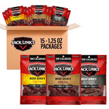 Jack Link's Beef Jerky Variety Pack – Stocking Stuffer and Holiday Gift for Him, 15 Count Snack Pack