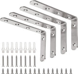 YUMORE Solid Corner Brace – Less-Is-More Stainless Steel L Bracket for Renter Friendly Built-In Style Shelving