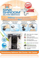 SinkShroom Chrome Edition - Simple Hair Trap Insert for Uncluttered Modern Bathrooms with Neutral Finishes