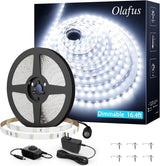 Olafus 16.4ft LED Strip Light for Artist Loft Workspace, Bright Cool White Flexible Lighting for Creative Studios