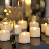 Homemory Flameless Outdoor Tea Lights 48 Bulk Set – Portable LED Votives for Camping, Picnic Tables & Backyard Receptions
