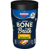Swanson Sipping Chicken Bone Broth with Ginger and Turmeric – Low-Calorie Focus Brew for Home Office and Commute, 10.75 oz