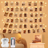LECLSTAR Memory Display Fairy Lights – Minimalist Dorm Room Decor for Teen Girls, USB-Powered String Lights with 8 Lighting Modes