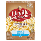 Orville Redenbacher's Naturals Popcorn – Gluten-Free Snack Safe for Sensitive Diets, 6 Single-Serve Bags