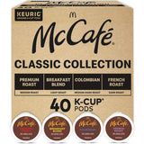 McCafe Classic Collection K-Cup Pods for Intentional Home Brewing, 40-Count Clean Single-Serve Coffee Variety